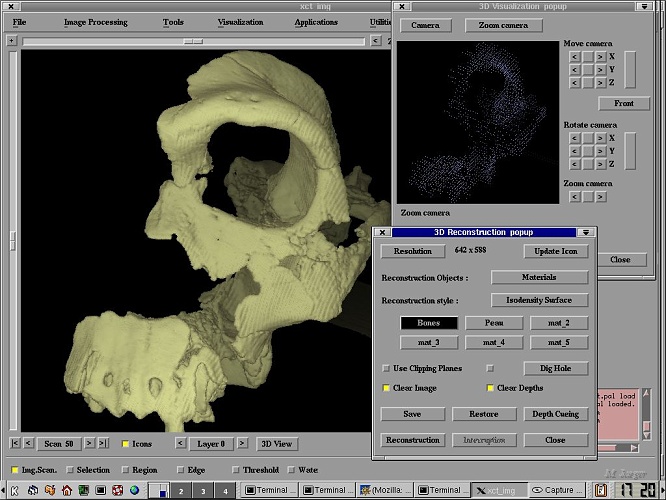 capture1.jpg - AMBIOS (C2000) Volume Imaging processing and reconstruction plateform. Lead to several clinical applications and industrial transfers. Developped with Philippe Borianne (CIRAD-AMAP). // Cirad AMAP // 1989-2002